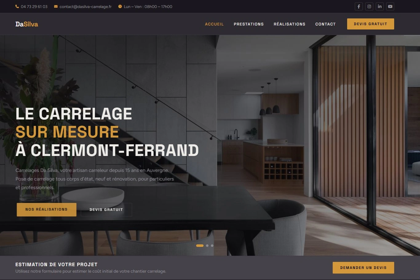 Site web ladrilhador estucador — página inicial